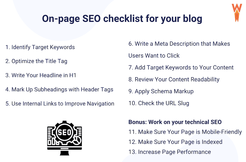 Lista de verificação de otimização de SEO na página para suas postagens de blog - Fonte: WP Rocket