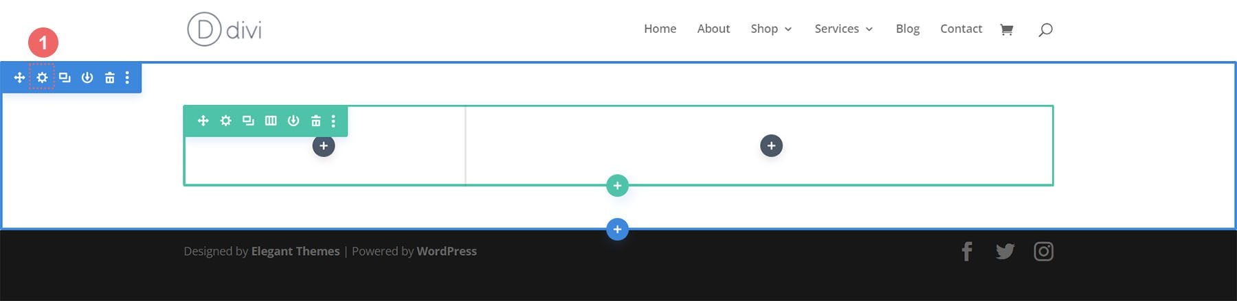 Ingrese la configuración de la sección