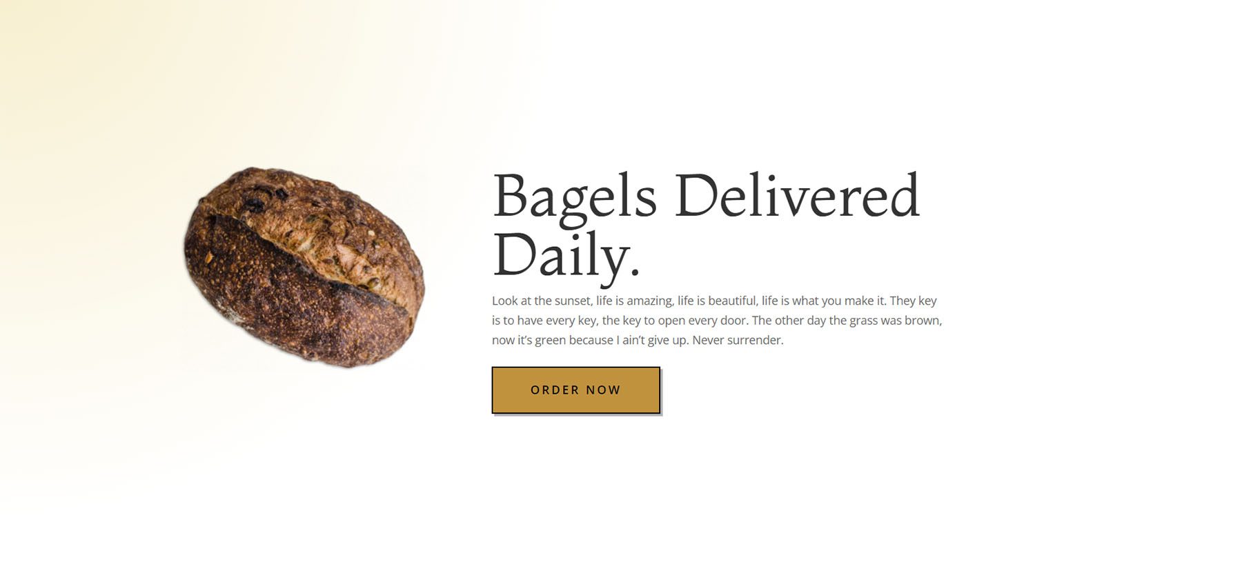 Vom Divi Bagel Shop inspiriertes Call-to-Action-Design