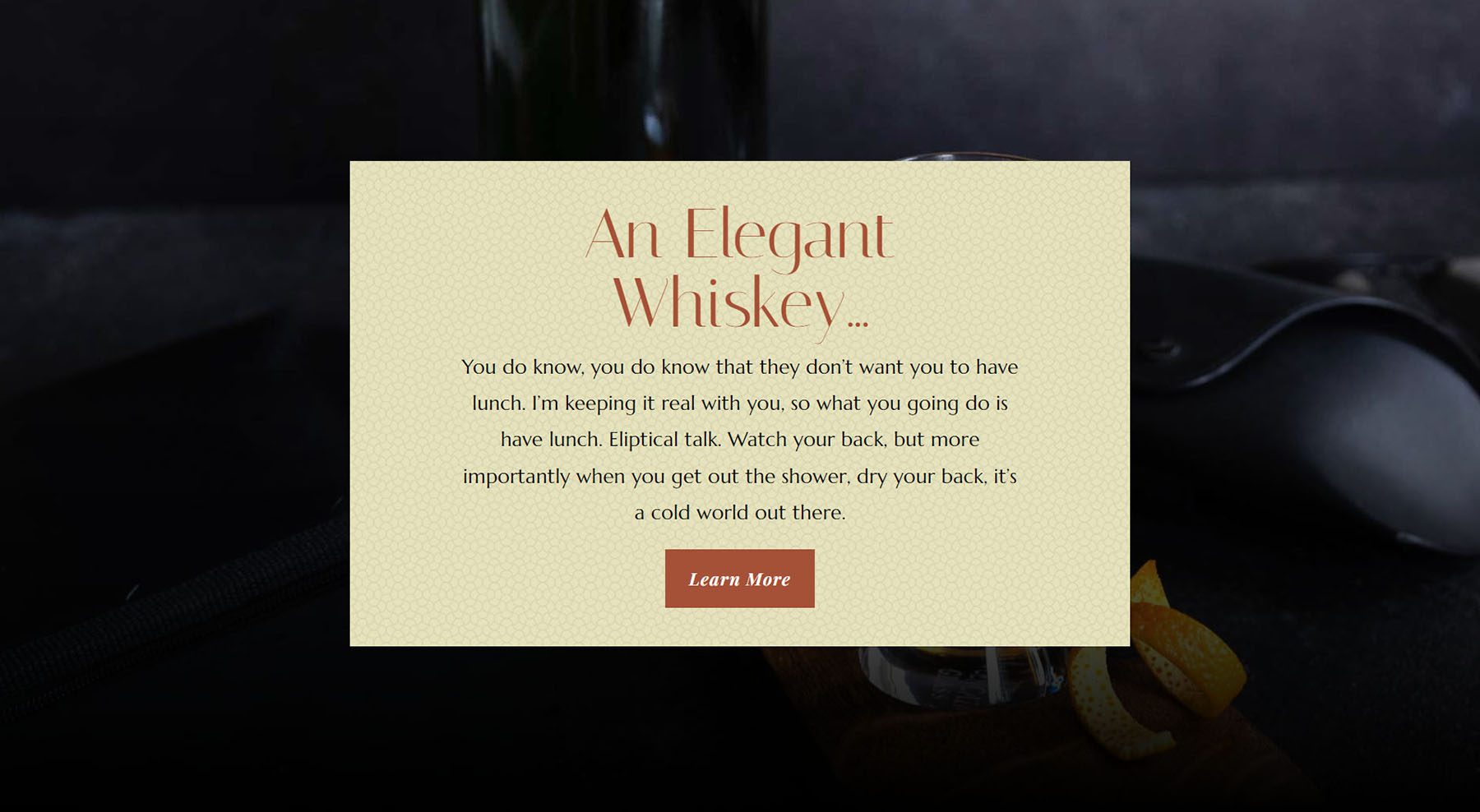 Conception d'appel à l'action inspirée par Divi Whiskey