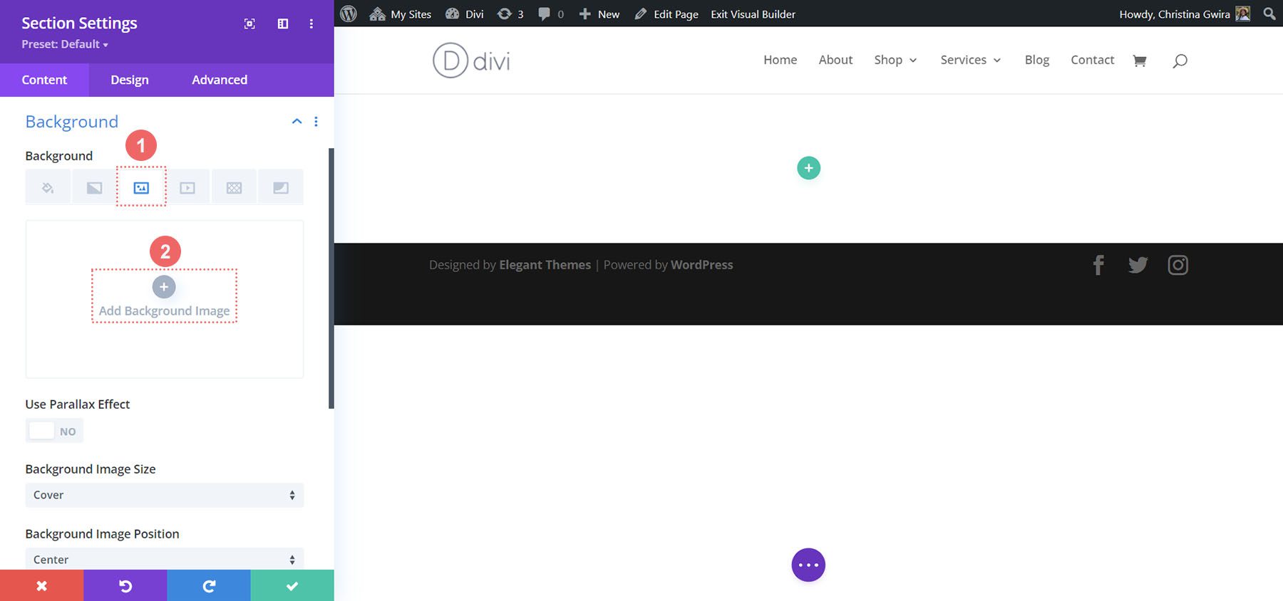 Configuración de la imagen de fondo