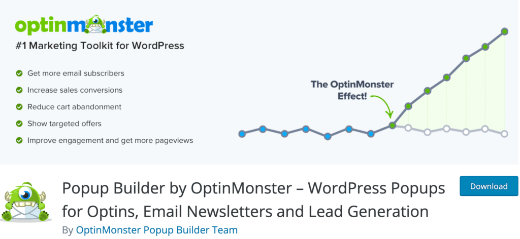 Una captura de pantalla de OptinMonster: los mejores complementos de wordpress