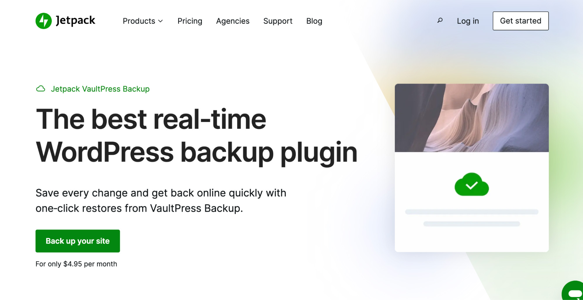 Jetpack.com - plugin cadangan WordPress real-time terbaik.