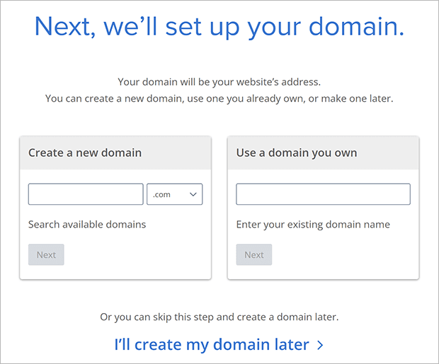 registrazione del dominio bluehost