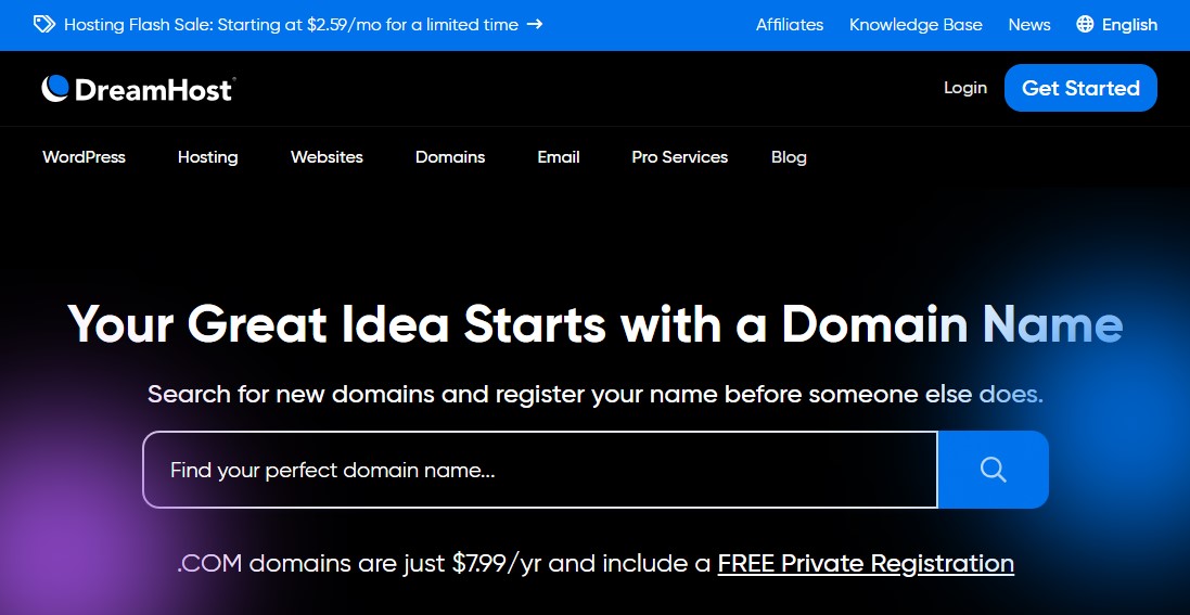 DreamHost – Webhosting-Anbieter und Domainnamen-Registrar