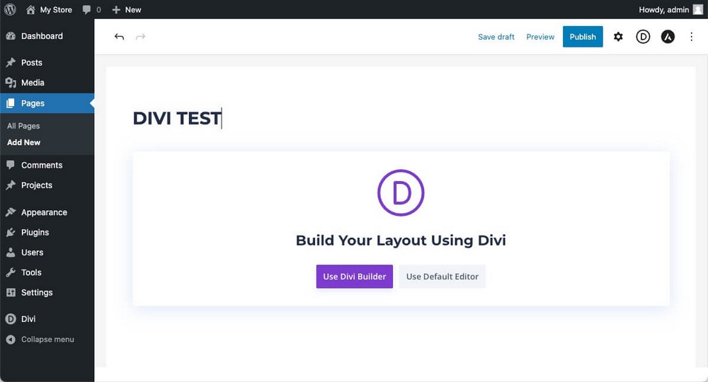 Comment éditer une page avec Divi