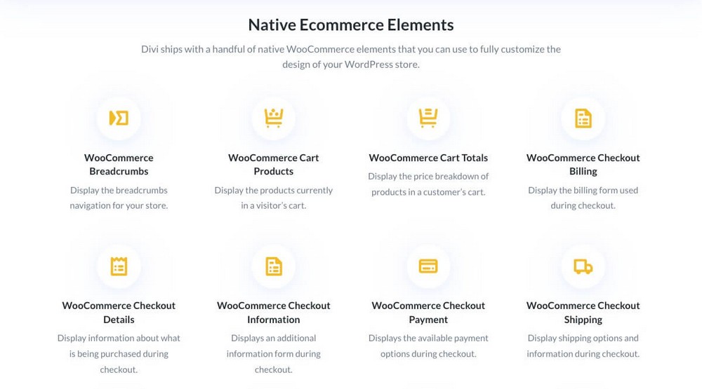 องค์ประกอบ WooCommerce Divi