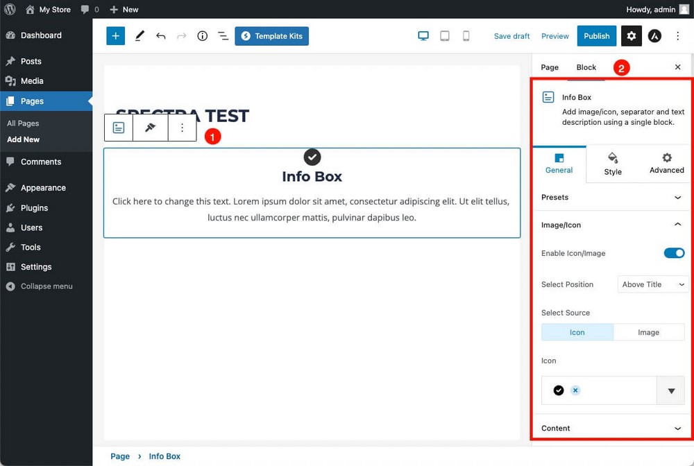 Cómo personalizar bloques con Spectra