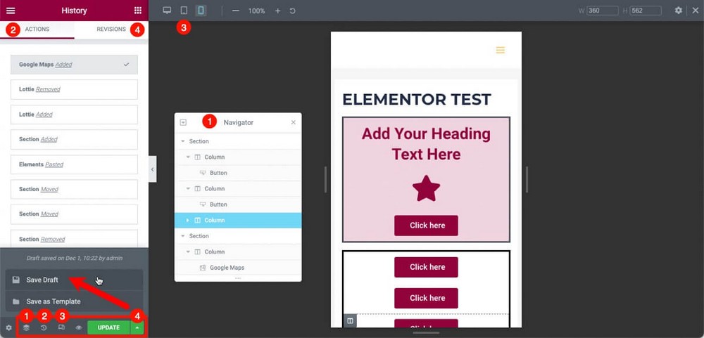 Navigator History dan alat Elementor berguna lainnya