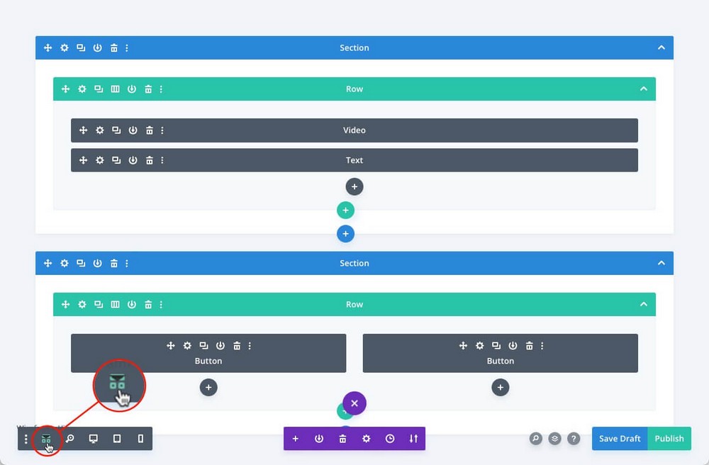 Vista wireframe Divi