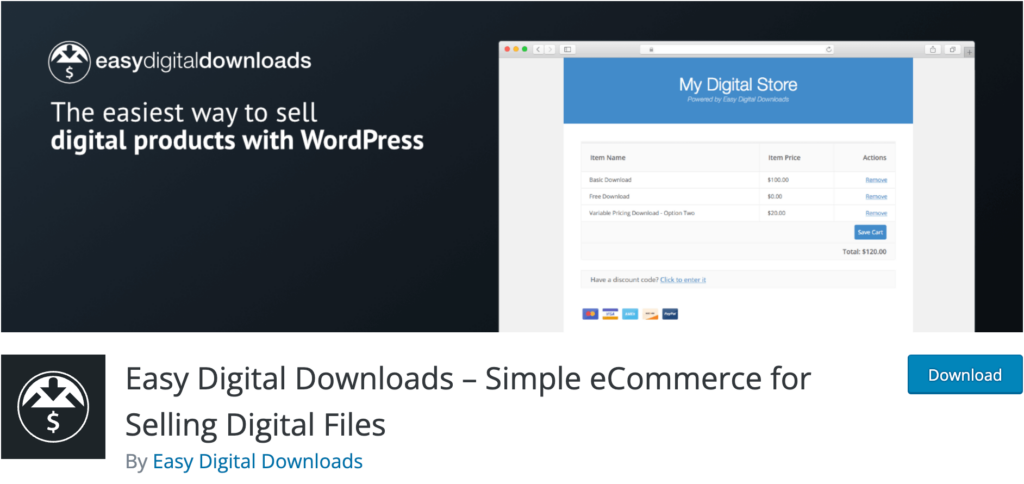 Downloads digitais fáceis para o carrinho de compras do WordPress