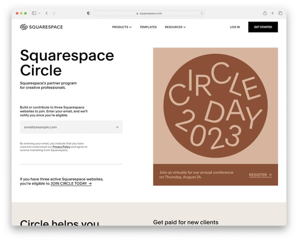 construtor de sites white label squarespace