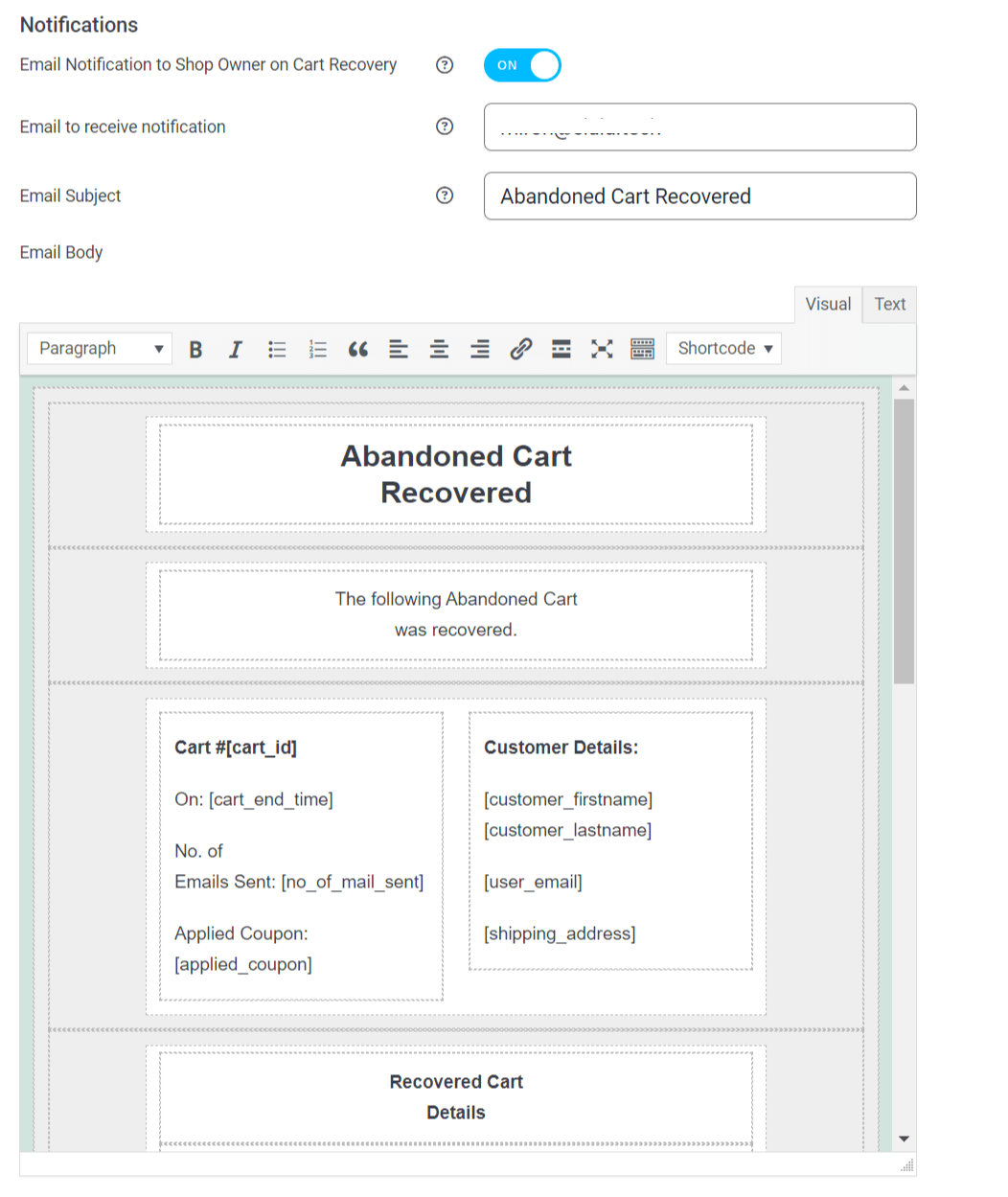 Elex がカートを放棄した通知