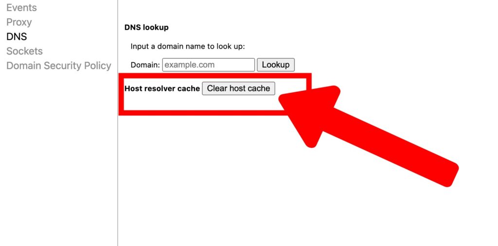 bersihkan cache host