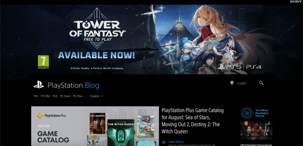 Playstation Blog_compagnies utilisant wordpress