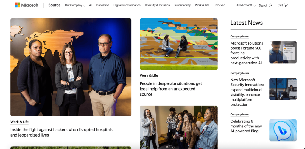 使用 WordPress 的 Microsoft news_companies