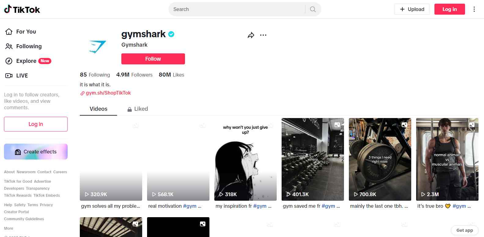 ماركات TikTok: Gymshark