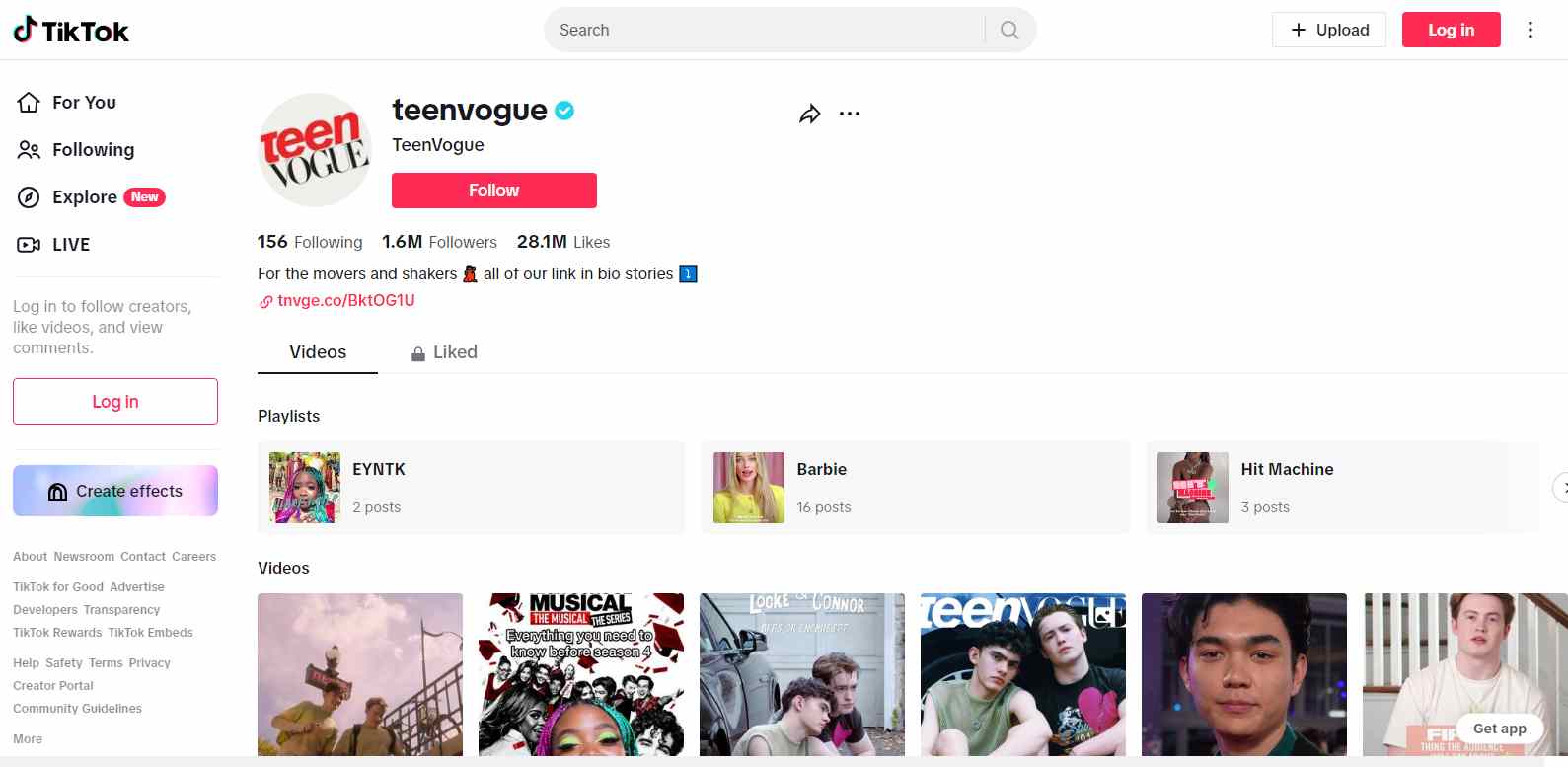 แบรนด์ TikTok: เพจ Teenvogue