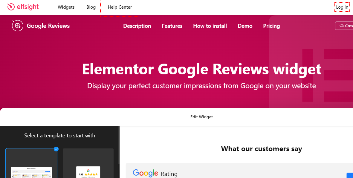 Elementor Google レビュー ウィジェット