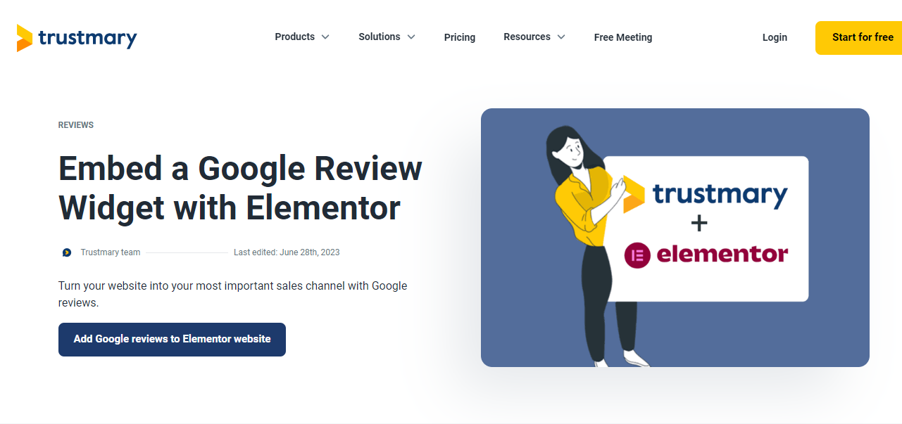 Elementor Google 評論小部件