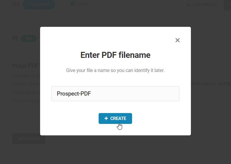 Forminator - Nom de fichier PDF modal