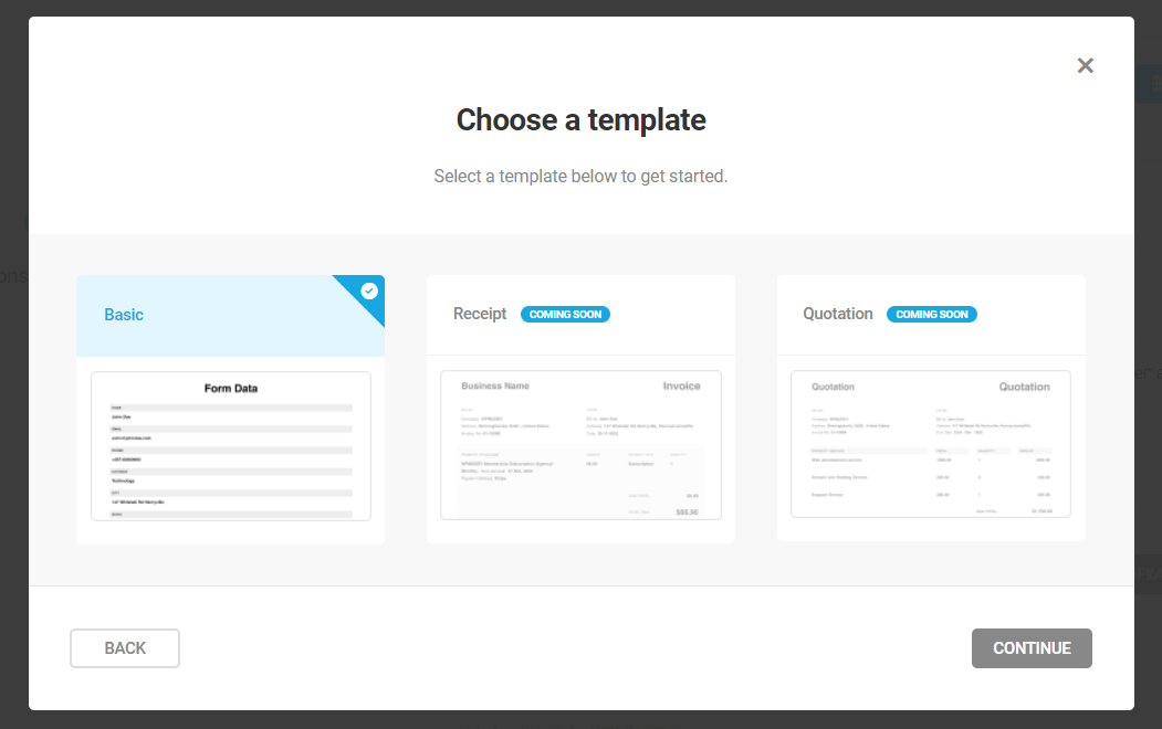 Modèles PDF Forminator