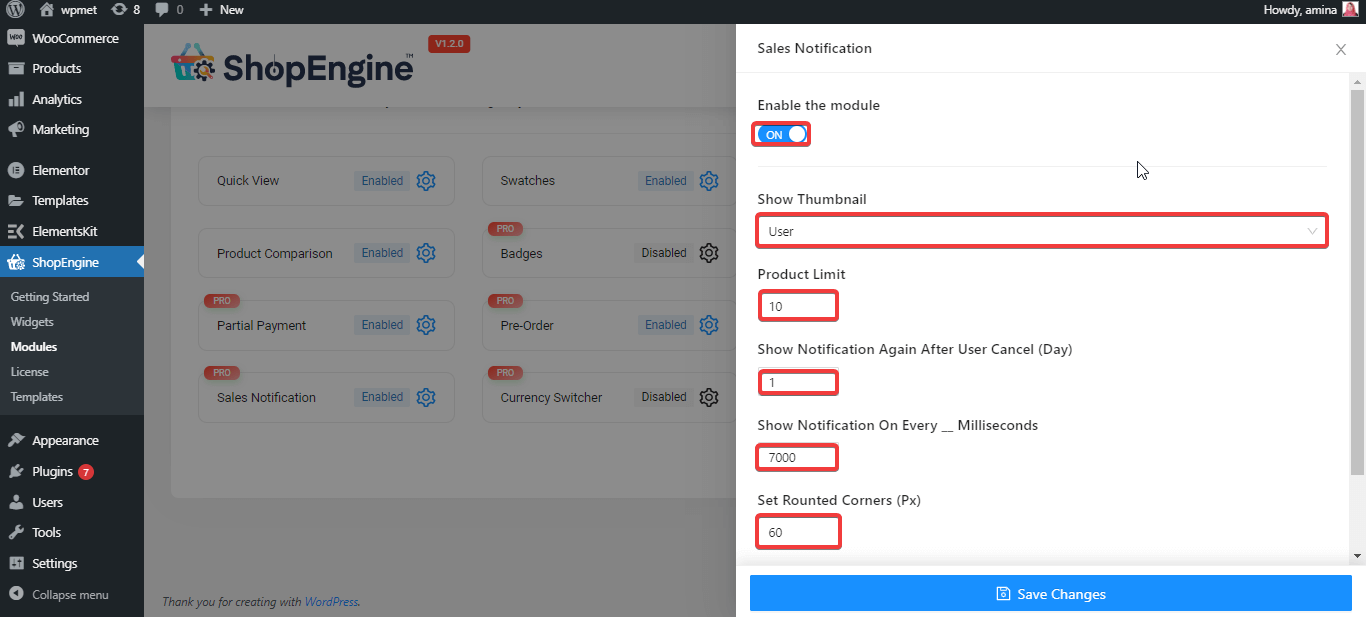 Notificação de vendas ao vivo do WooCommerce