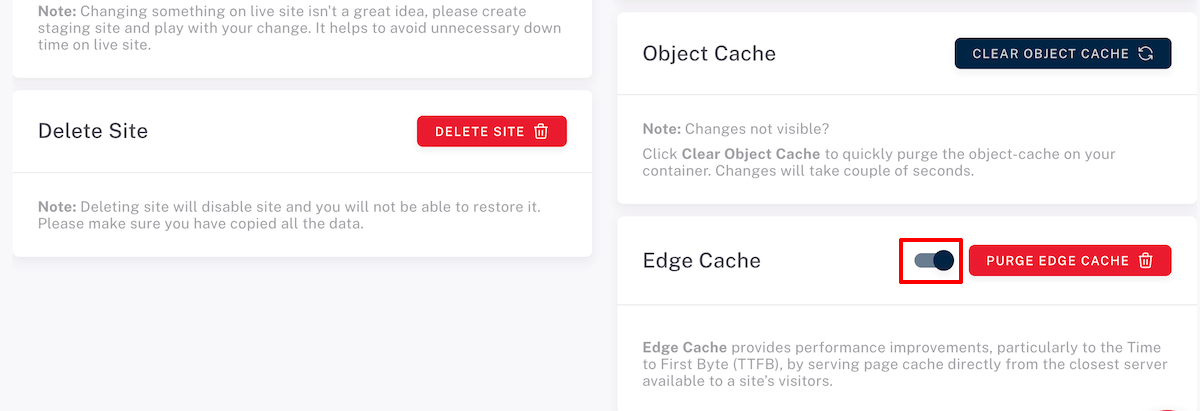 Activați Edge Cache