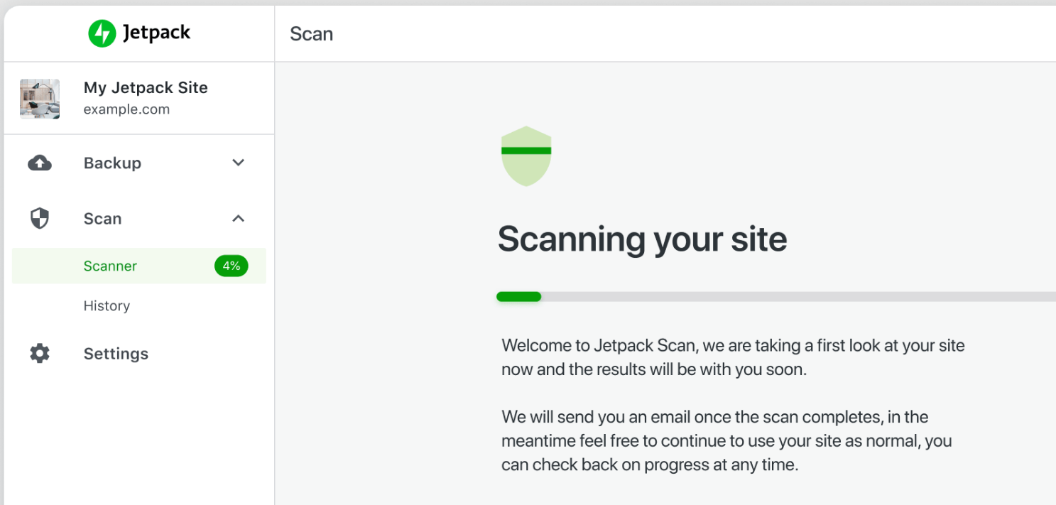 Jetpack Scan Web サイトのスキャンに関する情報