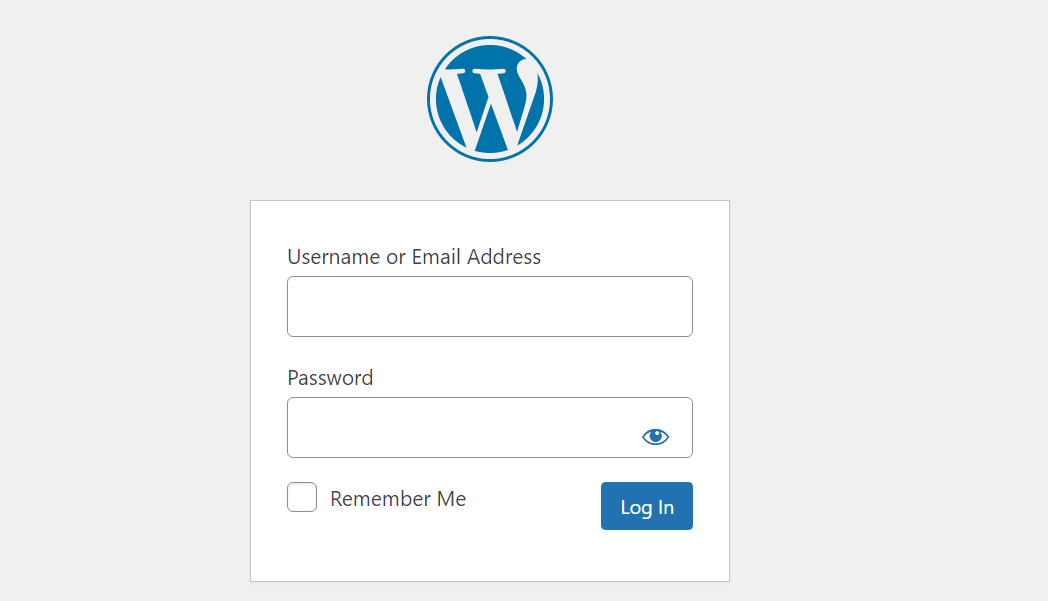 Pagina di accesso al sito WordPress