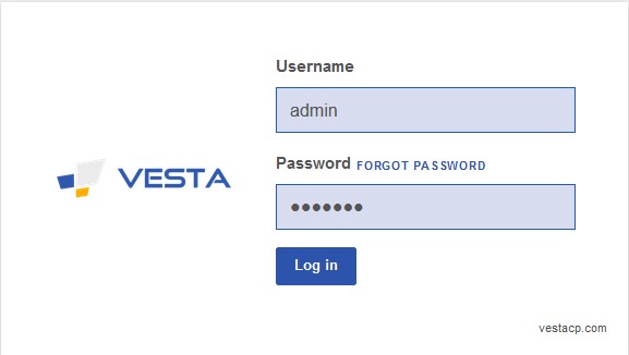 Login Vesta