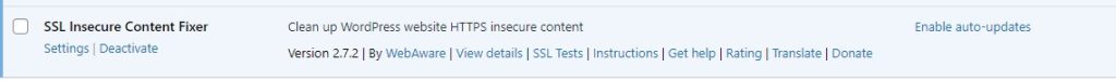 SSL-unsichere Content-Fixer-Einstellungen