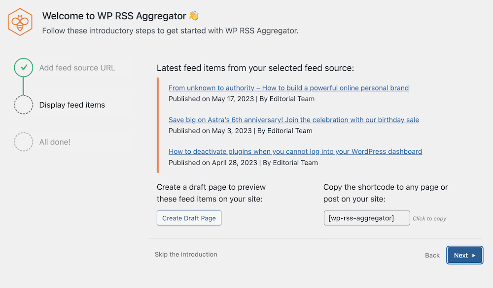 ยินดีต้อนรับสู่หน้า WP RSS Aggregator