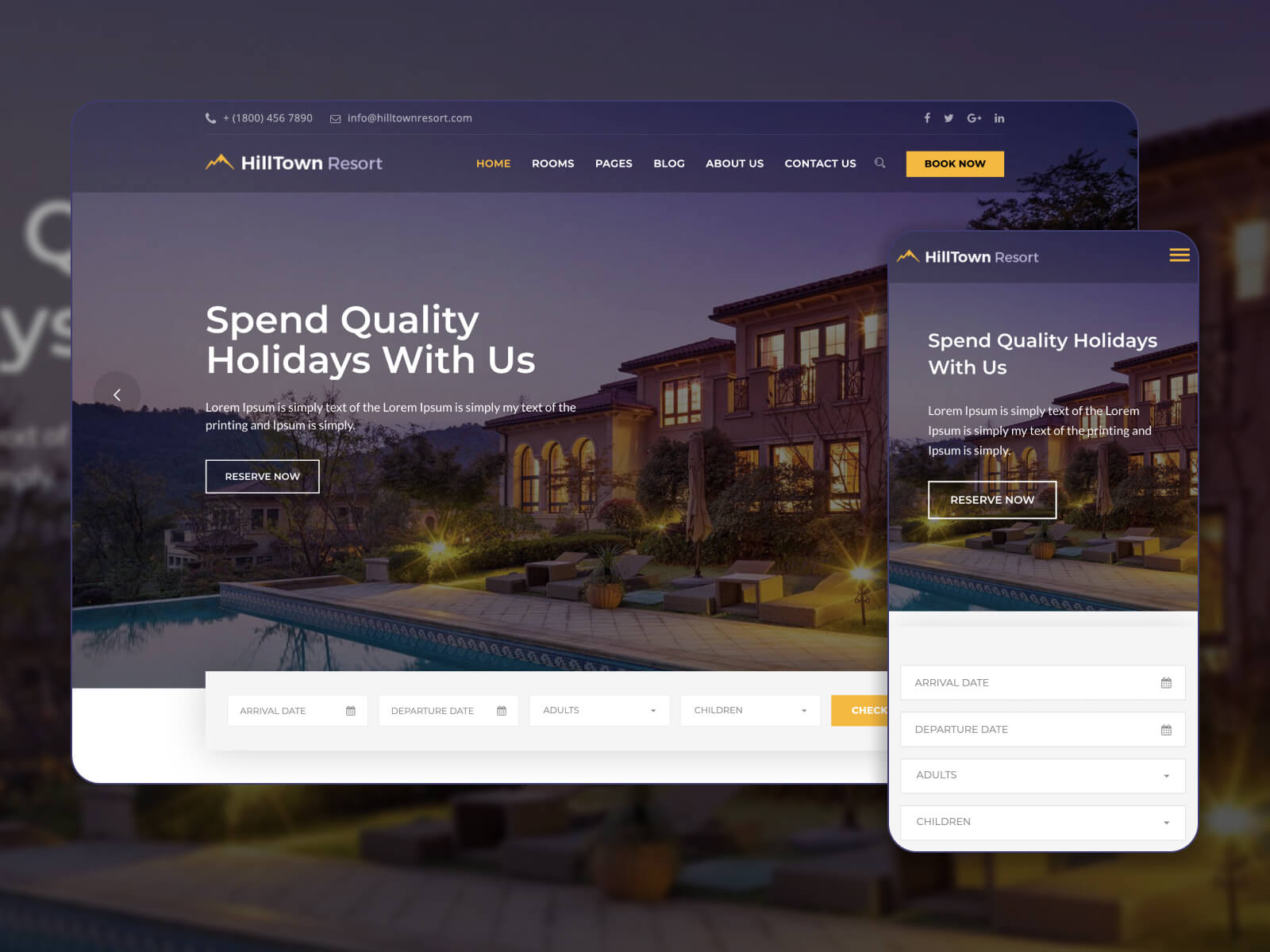 Imagem de HillTown - elegante tema WP de reserva de hotel para empresas de reserva em matriz de cores whitesmoke, rosybrown, preto, dimgray e darkslategray