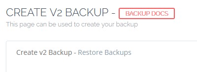 Crea backup V2