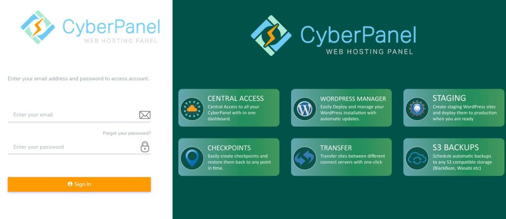 Iniciar sesión en CyberPanel