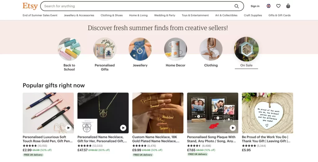 الترويج على etsy المملكة المتحدة