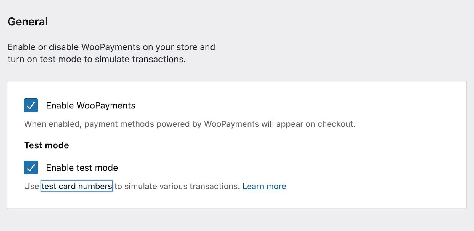 Как настроить WooCommerce Payments в тестовом режиме.