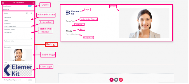 항목을 클릭하면 이름, 명칭, 후기를 편집할 수 있습니다. -워드프레스에서 추천을 표시하는 방법