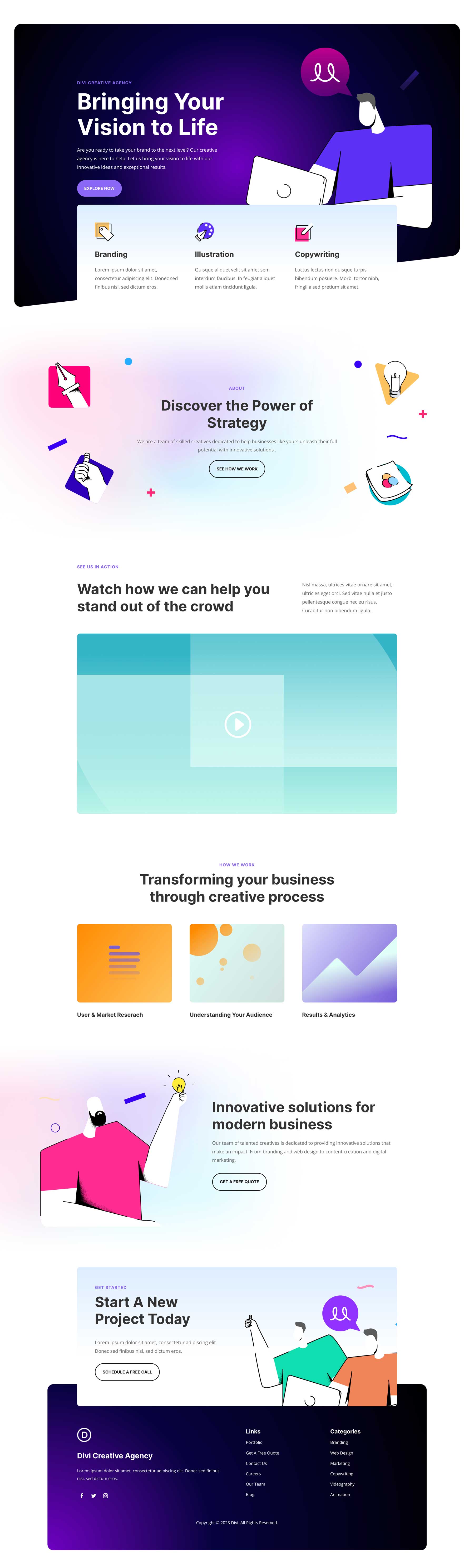 Divi Marketing Landing Page Layout