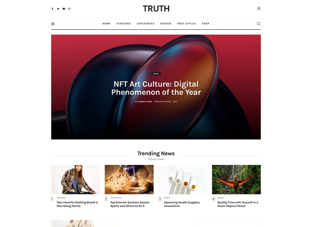 Truth - Tam Site Düzenleme (FSE) Blog WordPress Teması