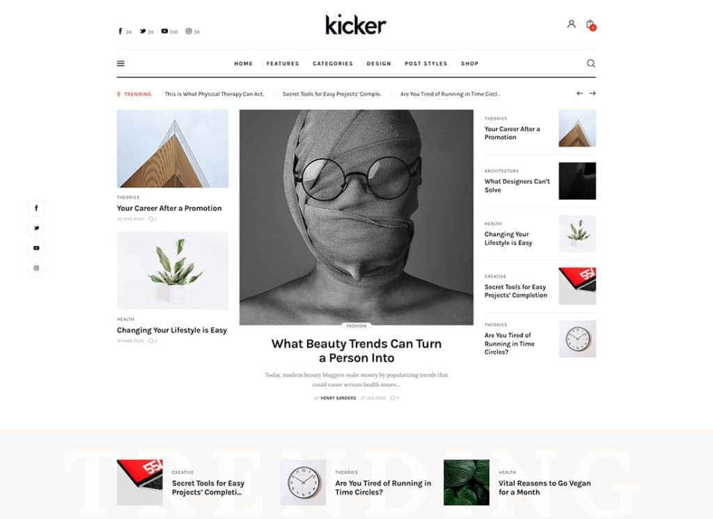 Kicker - Çok Amaçlı Blog Dergisi WordPress Teması