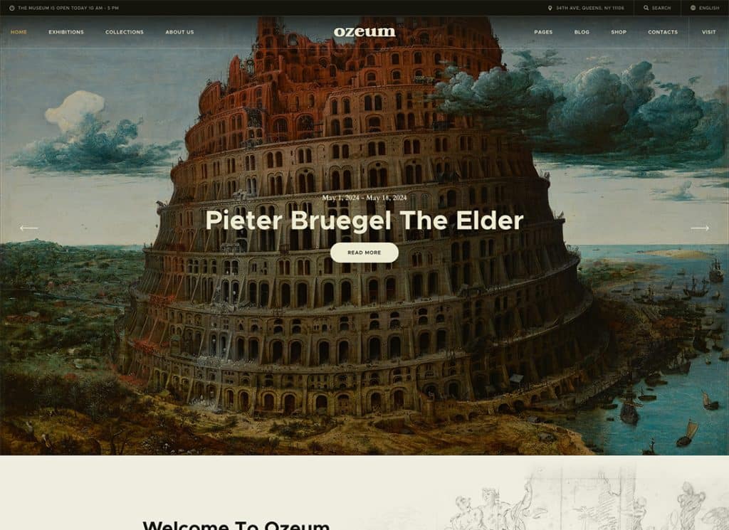 Ozeum – Kunstgalerie und Museum Modernes kreatives WordPress-Theme