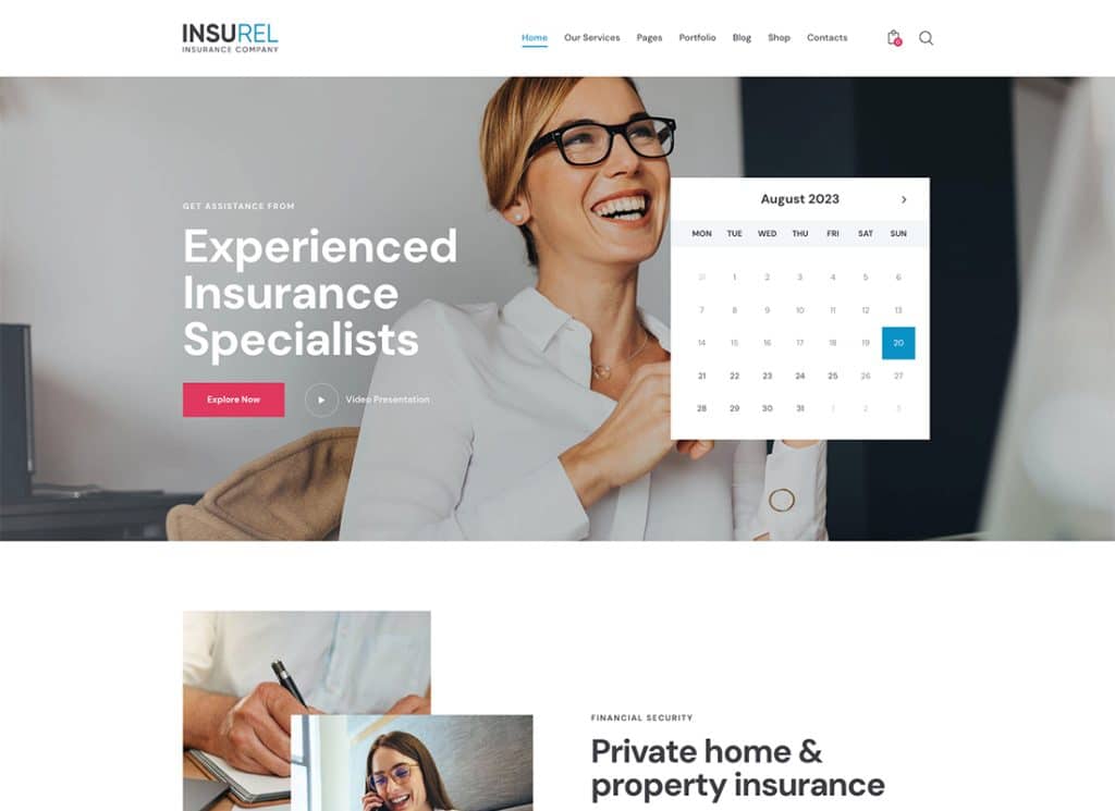 InsuRel – Thème WordPress pour l'assurance et la finance