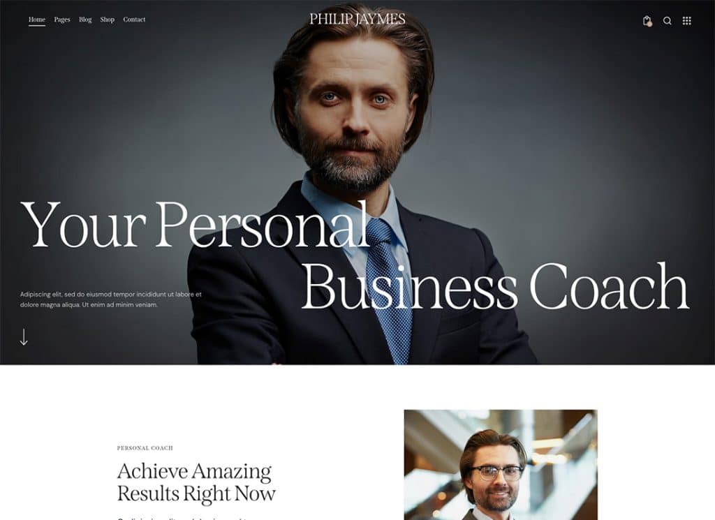 PJ – Thème WordPress pour le coaching de vie et d’affaires