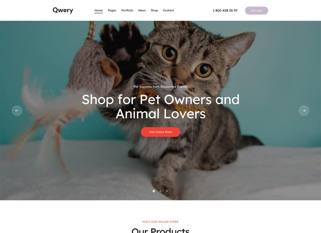 Qwery - ธีม WordPress และ WooCommerce สำหรับธุรกิจอเนกประสงค์