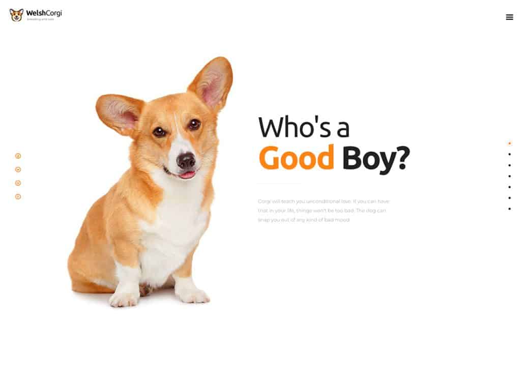 Welsh Corgi – Thème WordPress pour l'élevage et la vente de chiens