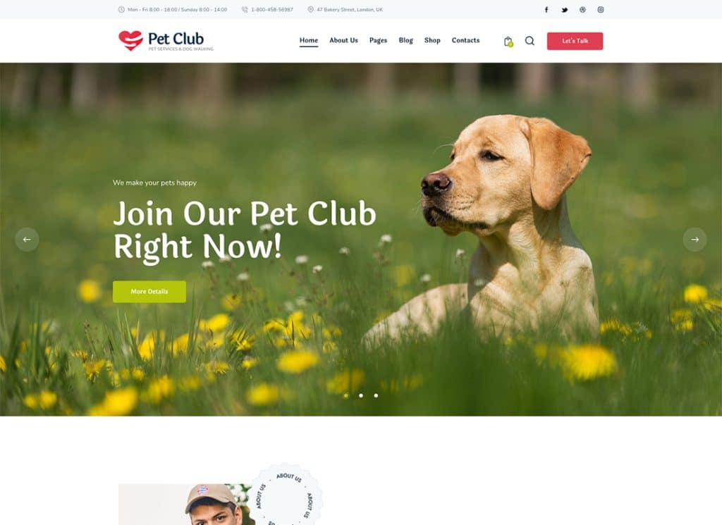 Pets Club - ペットショップと繁殖獣医の WordPress テーマ