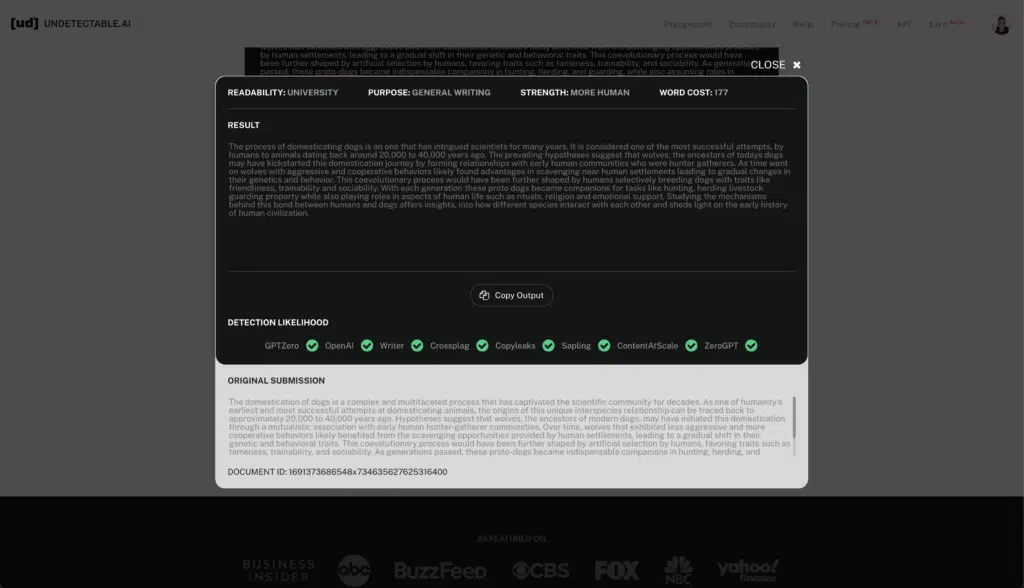 instrument IA nedetectabil