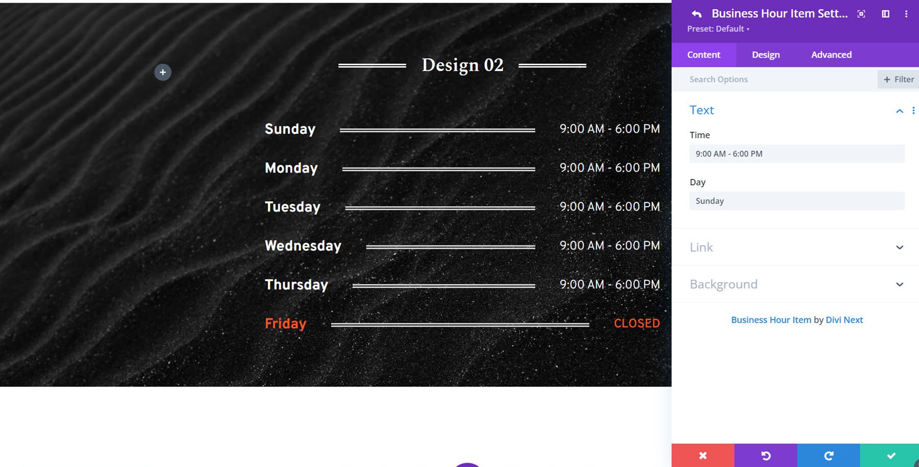 Divi 基本營業時間